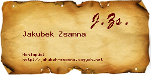 Jakubek Zsanna névjegykártya